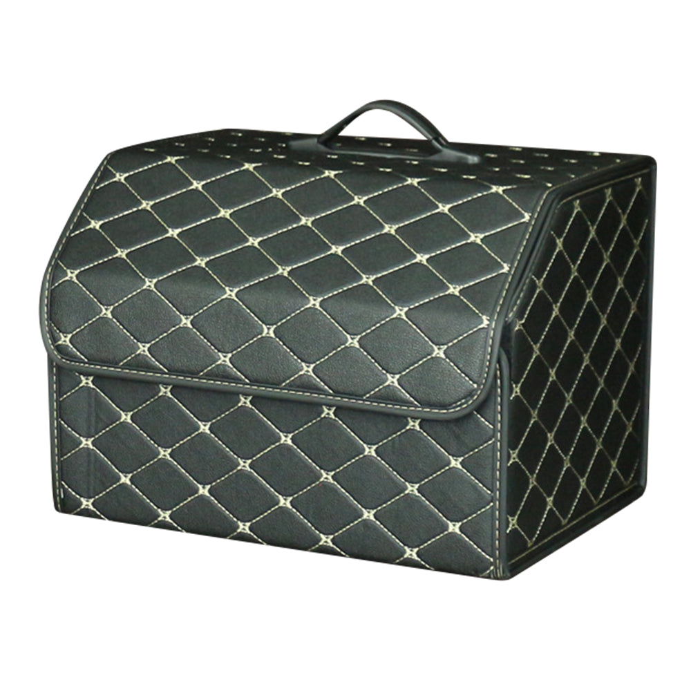 10006 Car Trunk Stuff Organizing Container Foldable Leather Storage Box, Medium Size 10006 Car Trunk Stuff Organizing Container Foldable Leather Storage Box, Medium Size